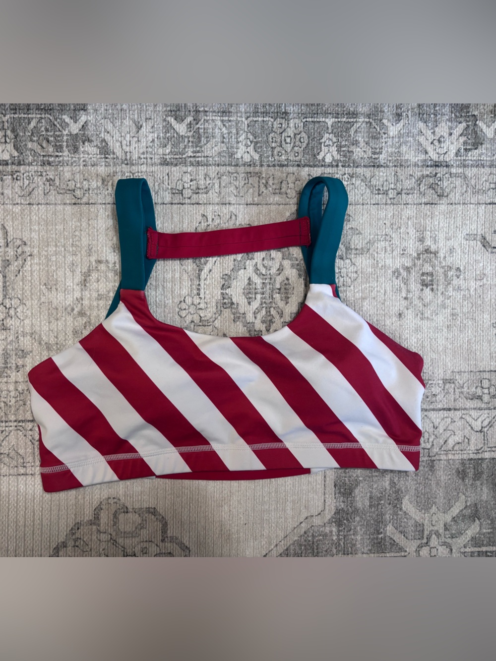 Born Primitive Red, White and Green Striped Sports Bra XL - Picture 3 of 5
